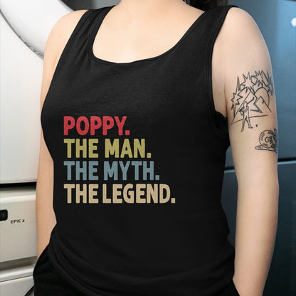 Best Grandpa Shirt, Proud Grandpa Unisex T-Shirt/Hoodie/Sweatshirt HLT00 - Poppy The Man The Myth the Legend Funny Grandpa Gift T-Shirt