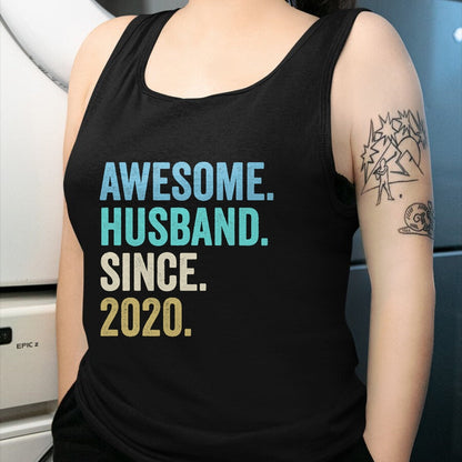 Best Wife Shirt, Wife and Husband Unisex T-Shirt/Hoodie/Sweatshirt HLT00 - Awesome Husband Since 2020 4th wedding anniversary 4 years T-Shirt