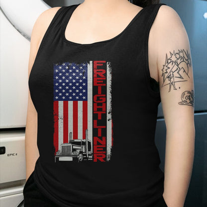 Best Truck Driver Life Shirt, Funny Trucker UnisexT-Shirt/Hoodie/Sweatshirt HLT00 - Trucker Truck Driver Halloween Pun Vintage USA American Flag T-Shirt