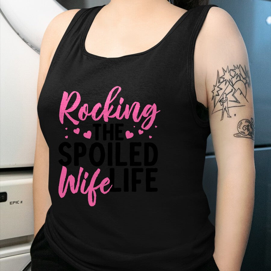 Best Wife Shirt, Wife and Husband Unisex T-Shirt/Hoodie/Sweatshirt HLT00 - Gift for wife T shirt, spoiled wife   Funny Spoiled Wife Art For Women Husband Spoiled Wife Life Lon
