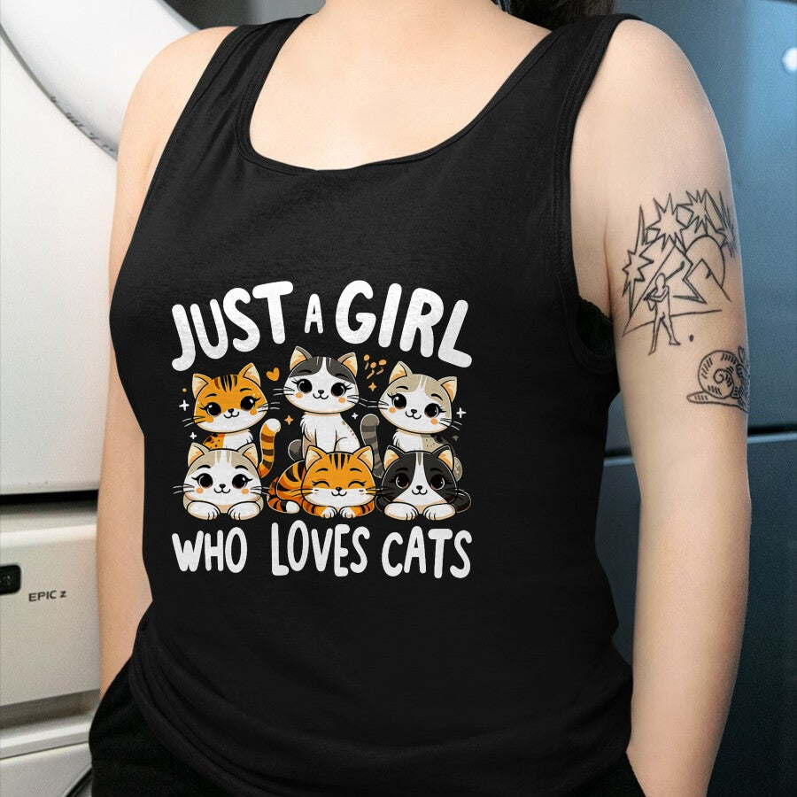 Cat Love Shirt, Funny Cat Lover Gift UnisexT-Shirt/Hoodie/Sweatshirt HLT00 - Cats Lover Just A Girl Who Loves Cat T-Shirt