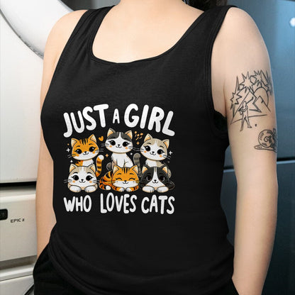 Cat Love Shirt, Funny Cat Lover Gift UnisexT-Shirt/Hoodie/Sweatshirt HLT00 - Cats Lover Just A Girl Who Loves Cat T-Shirt