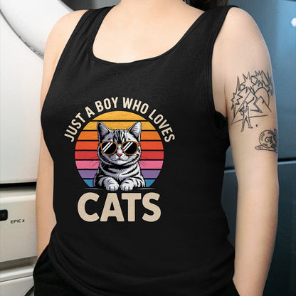 Cat Love Shirt, Funny Cat Lover Gift UnisexT-Shirt/Hoodie/Sweatshirt HLT00 - Just a Boy Who Loves Cats T-Shirt