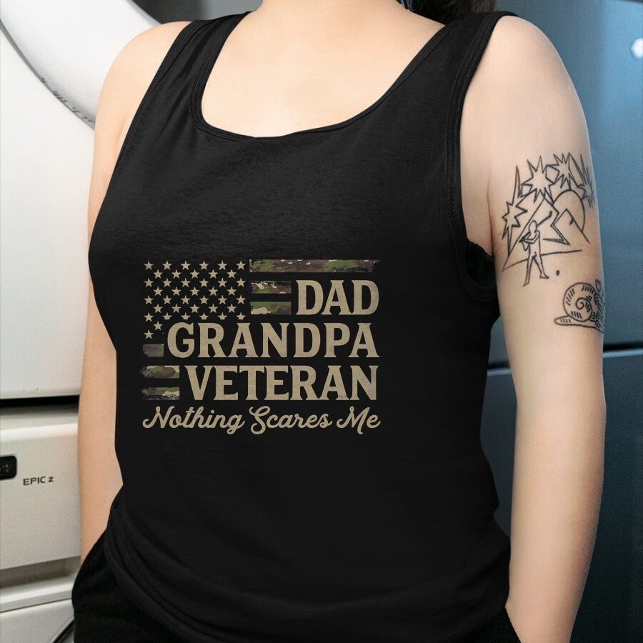 Proud Veteran Shirt, Funny Veteran UnisexT-Shirt/Hoodie/Sweatshirt HLT00 - Dad Grandpa Veteran Camo USA Flag Father_s Day Camourflage T-Shirt