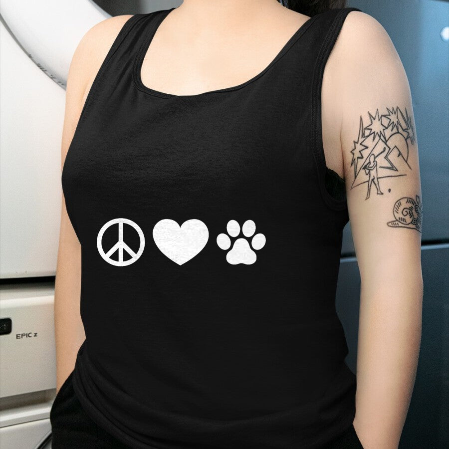 Dog Love Shirt, Dog Lover Gift T-Shirt/Hoodie/Sweatshirt HLT00 - Peace, Love and Dogs T Shirt T-Shirt