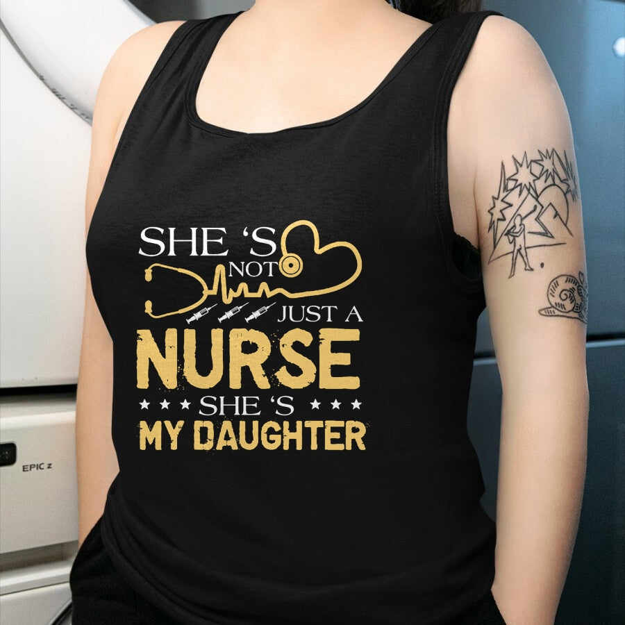 Funny Nurse Shirt, Nurse Unisex T-Shirt/Hoodie/Sweatshirt HLT00 - My Daughter Is A Nurse Proud Nurse's Mom Dad RN LPN Family T-Shirt