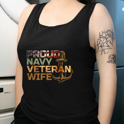 Proud Veteran Shirt, Funny Veteran UnisexT-Shirt/Hoodie/Sweatshirt HLT00 - Proud Veteran_s Wife USA American Flag Patriotic T-Shirt