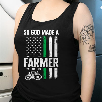 Best Farmer Life Shirt, Funny Farmer UnisexT-Shirt/Hoodie/Sweatshirt HLT00 - Patriotic American Flag Tractor So God Made A Farmer Long Sleeve T-Shirt