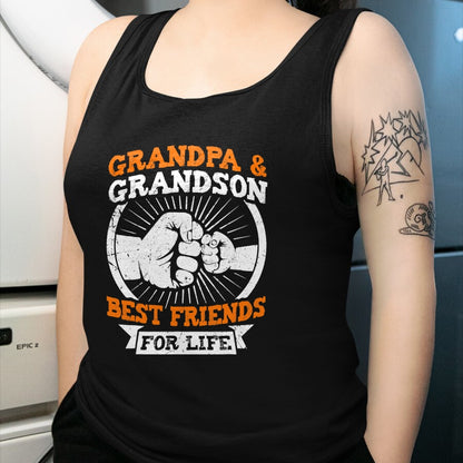 Best Grandpa Shirt, Proud Grandpa Unisex T-Shirt/Hoodie/Sweatshirt HLT00 - Grandpa and Grandson Best Friends for Life Grandfather T-Shirt