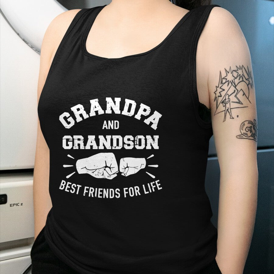 Best Grandpa Shirt, Proud Grandpa Unisex T-Shirt/Hoodie/Sweatshirt HLT00 - Grandpa and grandson friends for life T-Shirt