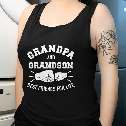 Best Grandpa Shirt, Proud Grandpa Unisex T-Shirt/Hoodie/Sweatshirt HLT00 - Grandpa and grandson friends for life T-Shirt