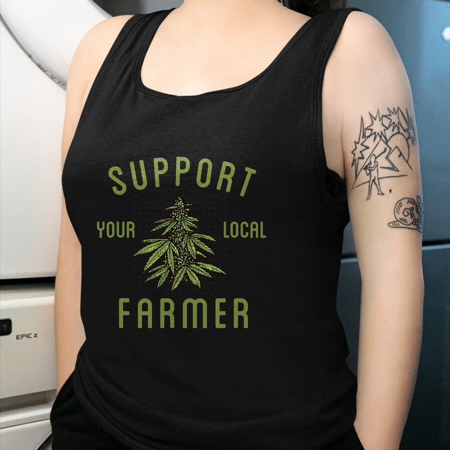 Best Farmer Life Shirt, Funny Farmer UnisexT-Shirt/Hoodie/Sweatshirt HLT00 - Support Your Local Farmer Funny Weed Marijuana Grower 420 T-Shirt