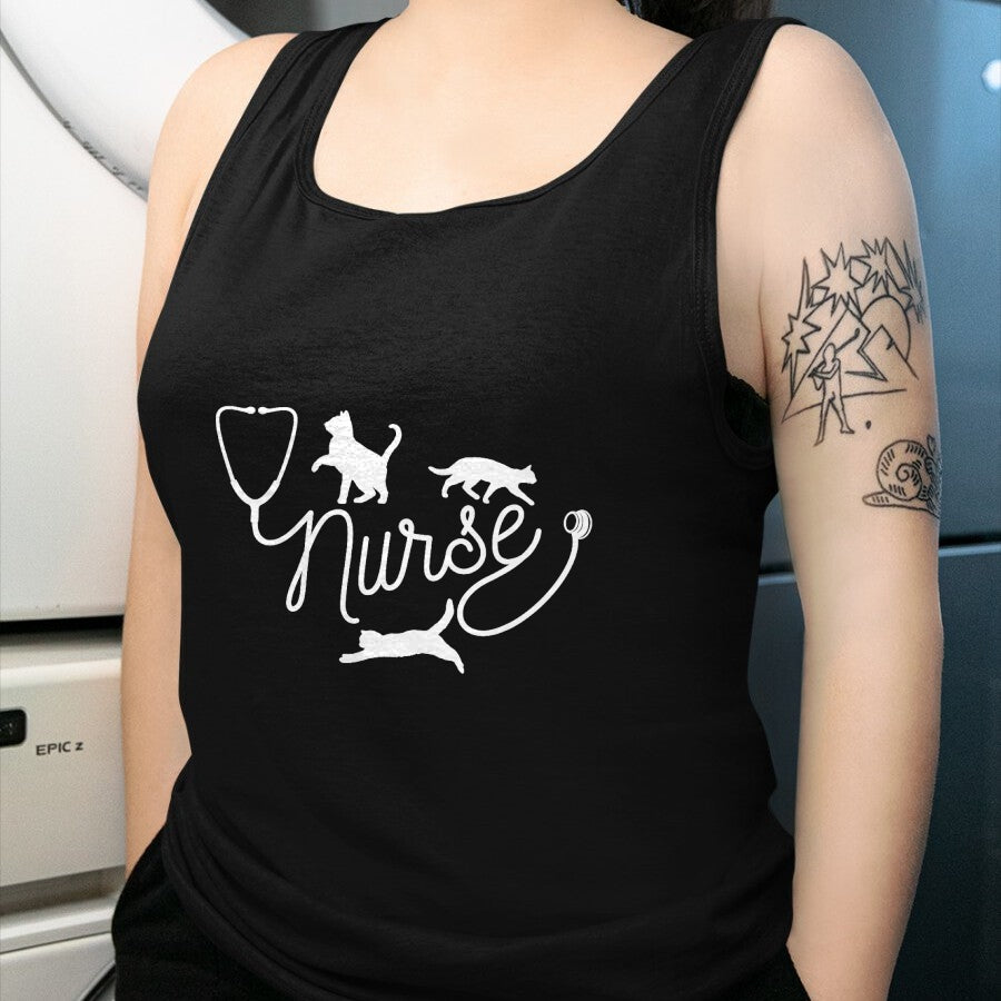 Funny Nurse Shirt, Nurse Unisex T-Shirt/Hoodie/Sweatshirt HLT00 - Nurse Cat Mom - RN Nurse and Cat Lovers T-Shirt (1)