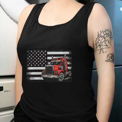 Best Truck Driver Life Shirt, Funny Trucker UnisexT-Shirt/Hoodie/Sweatshirt HLT00 - US American Flag Semi Truck Driver T-Shirt