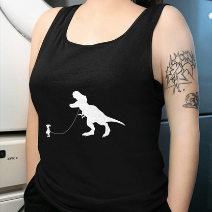 Best Dinosaur Lover Shirt, Funny Dinosaur UnisexT-Shirt/Hoodie/Sweatshirt HLT00 - T-Rex Dinosaur Pet on a Leach led by a Girl T-Shirt