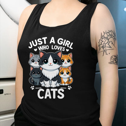 Cat Love Shirt, Funny Cat Lover Gift UnisexT-Shirt/Hoodie/Sweatshirt HLT00 - Just A Girl Who Loves Cats T-Shirt