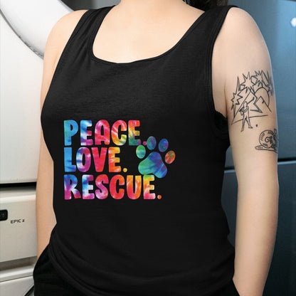 Dog Love Shirt, Dog Lover Gift T-Shirt/Hoodie/Sweatshirt HLT00 - Peace Love Rescue Dog Lover Parent Adopted Tie Dye T-Shirt