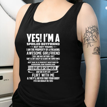 Best Wife Shirt, Wife and Husband Unisex T-Shirt/Hoodie/Sweatshirt HLT00 - Yes! i'm a spoiled boyfriend but not yours T-Shirt