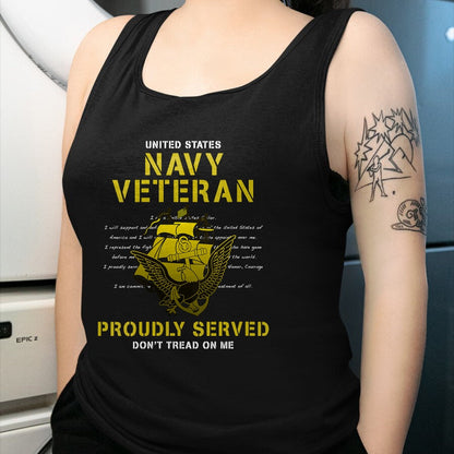 Proud Veteran Shirt, Funny Veteran UnisexT-Shirt/Hoodie/Sweatshirt HLT00 - Womens Navy Veteran Proudly Served V-Neck T-Shirt