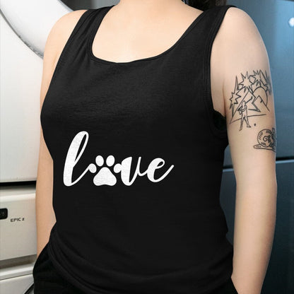 Dog Love Shirt, Dog Lover Gift T-Shirt/Hoodie/Sweatshirt HLT00 - Paw Print Love Heart Funny Cool Dog Cat Mom Pet Animal Lover T-Shirt (1)