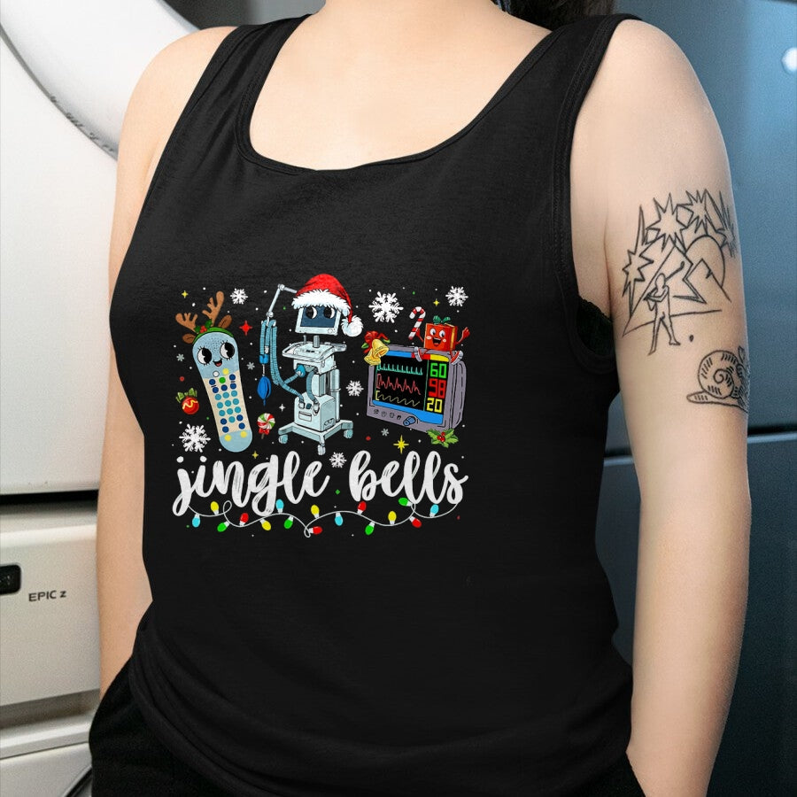 Funny Nurse Shirt, Nurse Unisex T-Shirt/Hoodie/Sweatshirt HLT00 - Funny Jingle Bells Telemetry Nurse Christmas Tech Nursing T-Shirt
