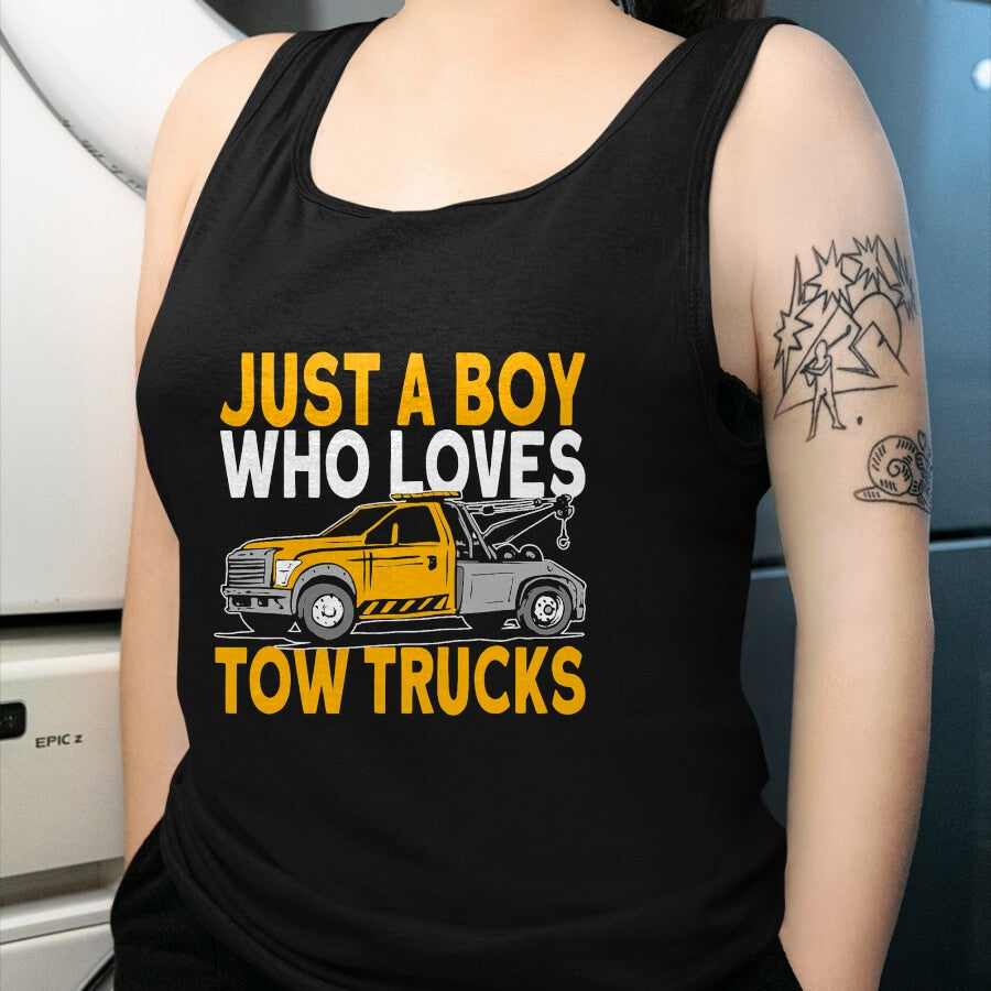 Best Truck Driver Life Shirt, Funny Trucker UnisexT-Shirt/Hoodie/Sweatshirt HLT00 - Just a boy who loves tow trucks tow truck driver T-Shirt