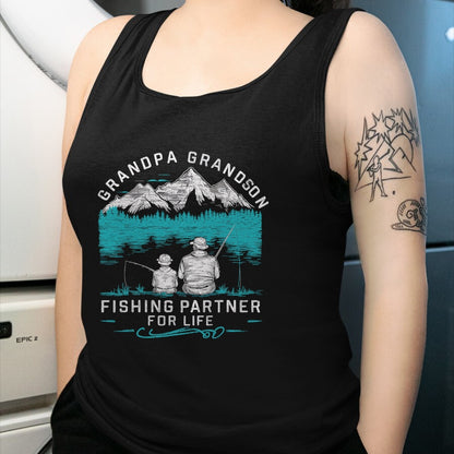 Best Grandpa Shirt, Proud Grandpa Unisex T-Shirt/Hoodie/Sweatshirt HLT00 - Grandpa Grandson Fishing Partner For Life T-Shirt