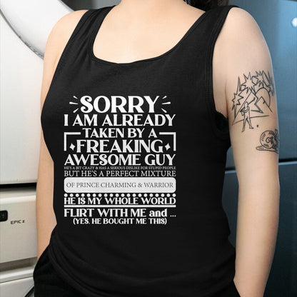 Best Wife Shirt, Wife and Husband Unisex T-Shirt/Hoodie/Sweatshirt HLT00 - Sorry I Am Already Taken By A Guy Husband T-Shirt