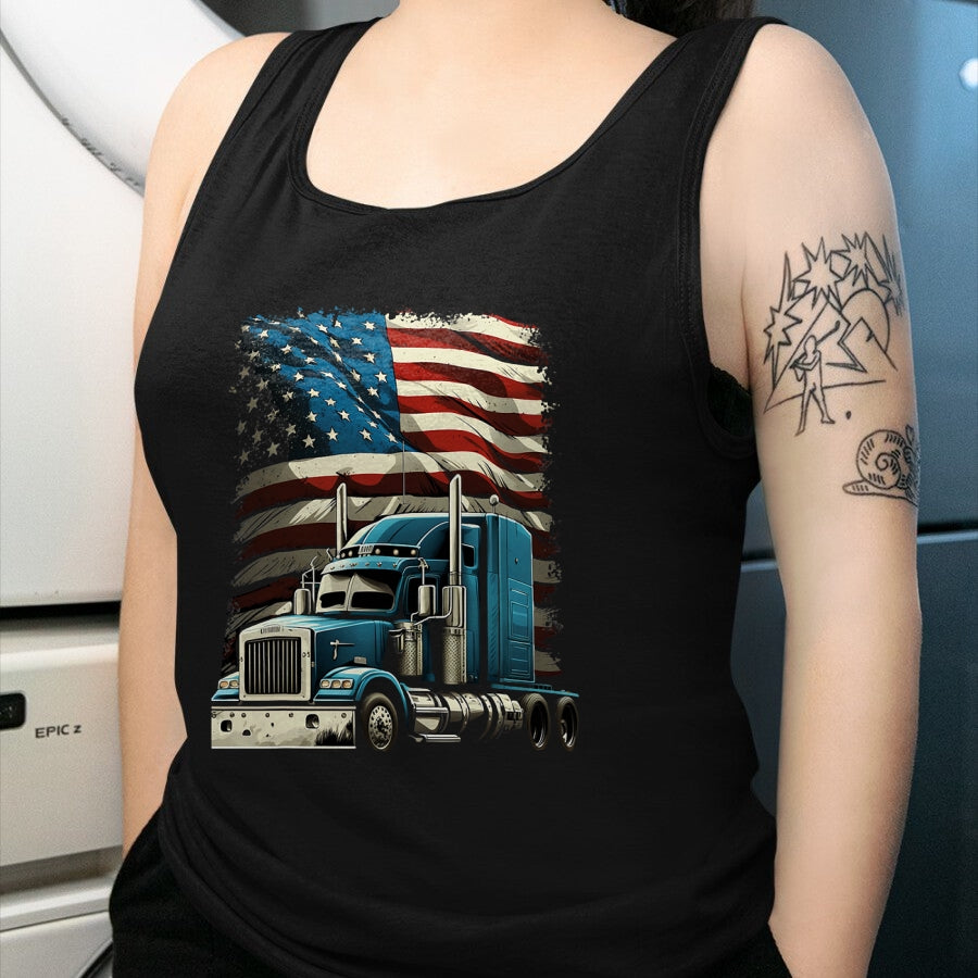 Best Truck Driver Life Shirt, Funny Trucker UnisexT-Shirt/Hoodie/Sweatshirt HLT00 - Trucker US American Flag For Patriotic Truck Driver T-Shirt