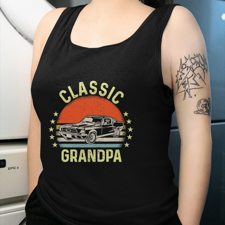 Best Grandpa Shirt, Proud Grandpa Unisex T-Shirt/Hoodie/Sweatshirt HLT00 - Funny Grandpa Classic Car Graphic Vintage Retro T-Shirt