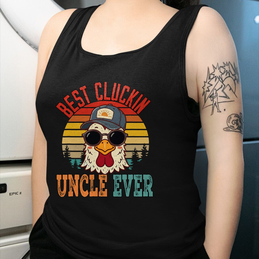 Best Farmer Life Shirt, Funny Farmer UnisexT-Shirt/Hoodie/Sweatshirt HLT00 - Vintage Best Cluckin Uncle Ever Chicken Father's Day Farmer T-Shirt