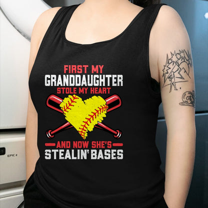 Best Grandpa Shirt, Proud Grandpa Unisex T-Shirt/Hoodie/Sweatshirt HLT00 - First My Granddaughter Stole My Heart - Softball Grandpa T-Shirt