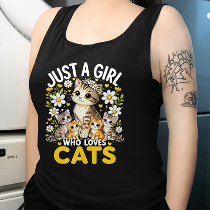 Cat Love Shirt, Funny Cat Lover Gift UnisexT-Shirt/Hoodie/Sweatshirt HLT00 - Cute Cat Lover Just A Girl Who Loves Cats T-Shirt