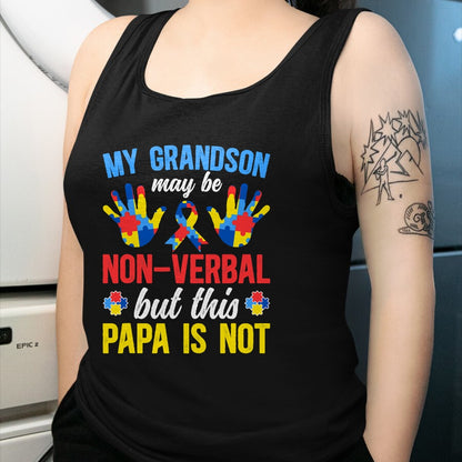 Best Grandpa Shirt, Proud Grandpa Unisex T-Shirt/Hoodie/Sweatshirt HLT00 - My Grandson Proud Autism Papa Autism Awareness For Papa T-Shirt