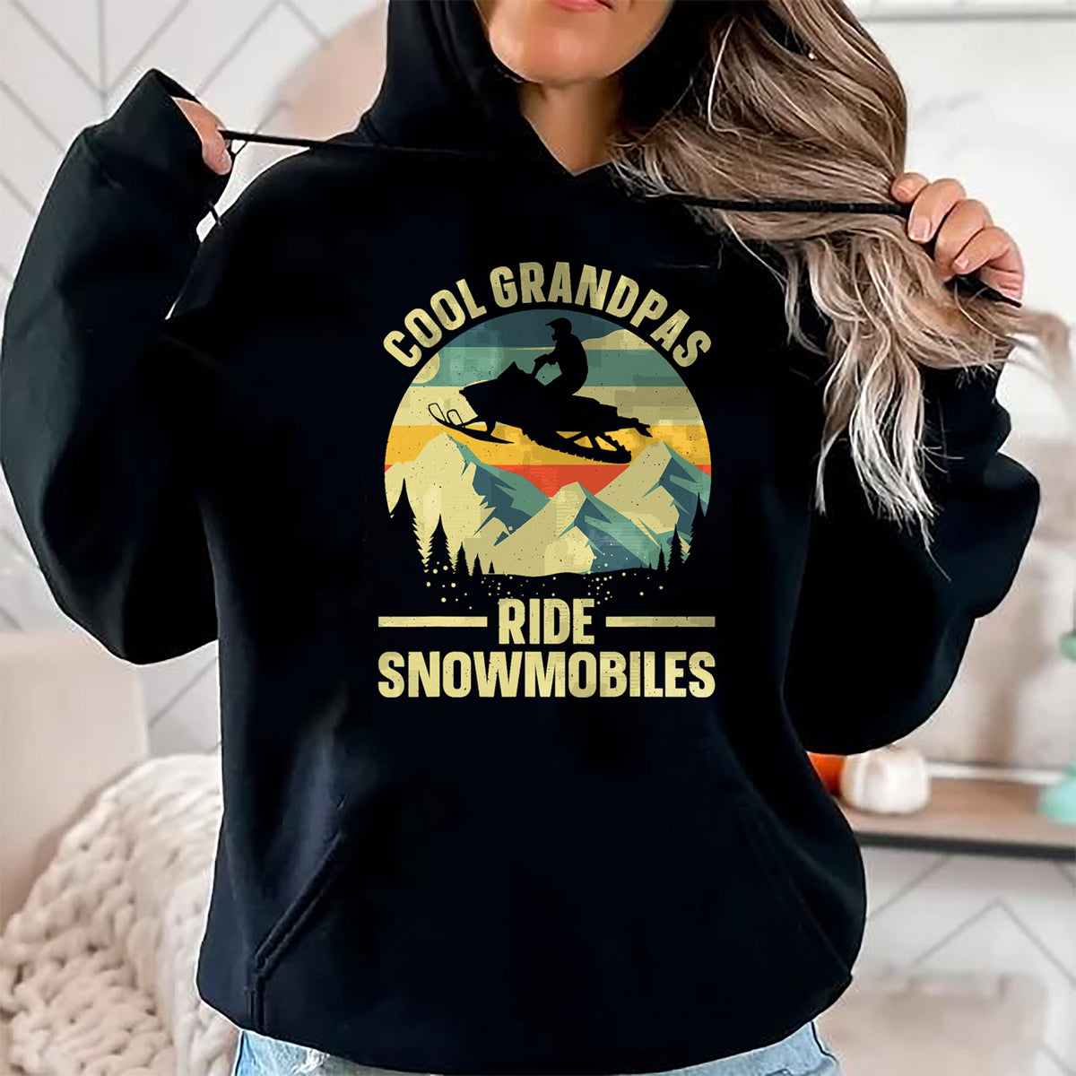 Best Grandpa Shirt, Proud Grandpa Unisex T-Shirt/Hoodie/Sweatshirt HLT00 - Cool Snowmobile Art For Men Grandpa Snowmobiling Snowmobile T-Shirt