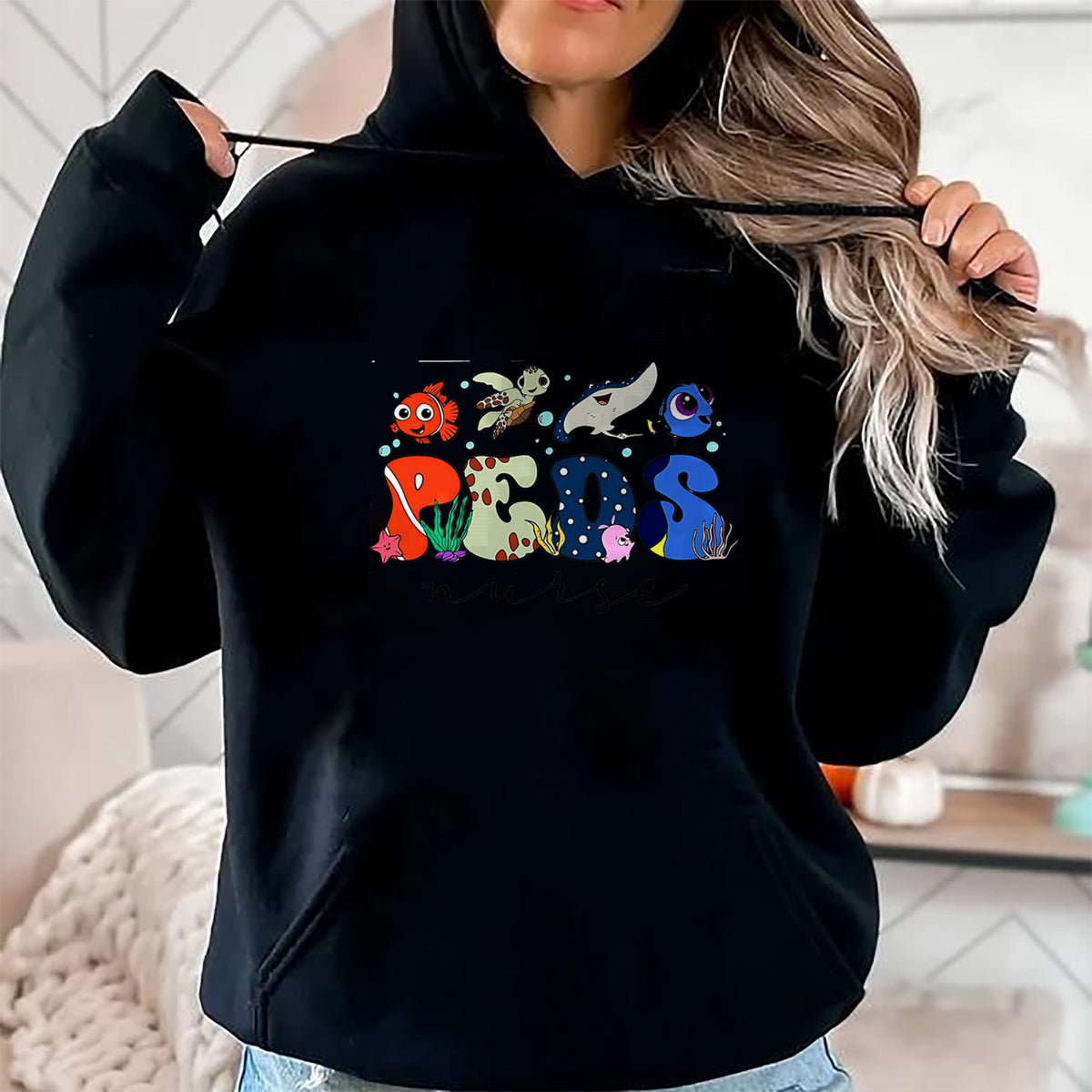 Funny Nurse Shirt, Nurse Unisex T-Shirt/Hoodie/Sweatshirt HLT00 - PICU Finding Pediatric Feds Nurse Lover Ocean Animal T-Shirt