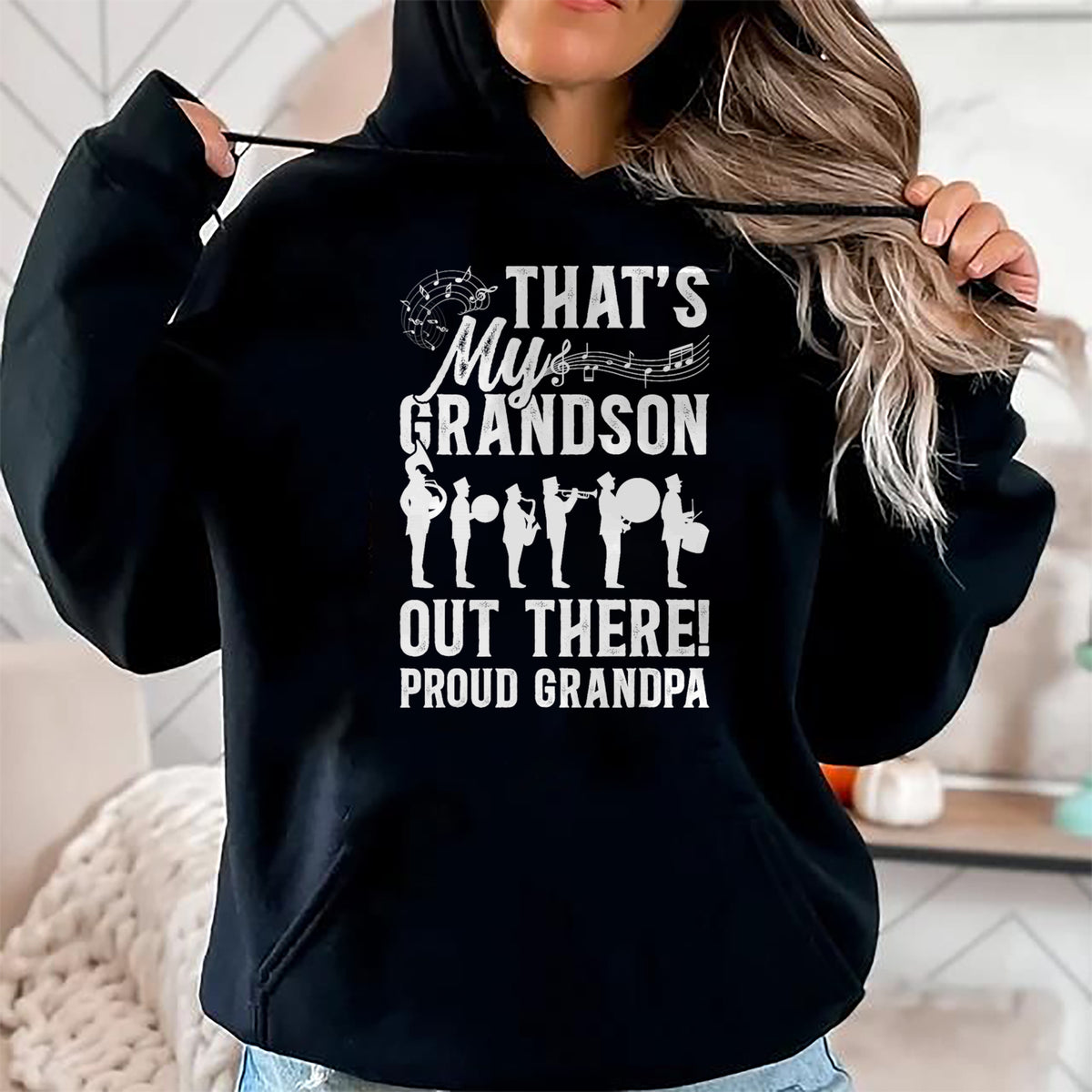 Best Grandpa Shirt, Proud Grandpa Unisex T-Shirt/Hoodie/Sweatshirt HLT00 - That's My Grandson Proud Grandpa Marching Band Grandpa T-Shirt