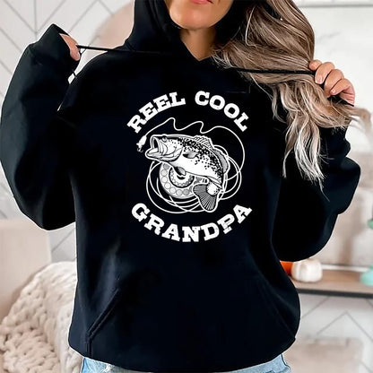 Best Grandpa Shirt, Proud Grandpa Unisex T-Shirt/Hoodie/Sweatshirt HLT00 - Fishing Fish Vintage Reel Cool Grandpa Gift Sweatshirt