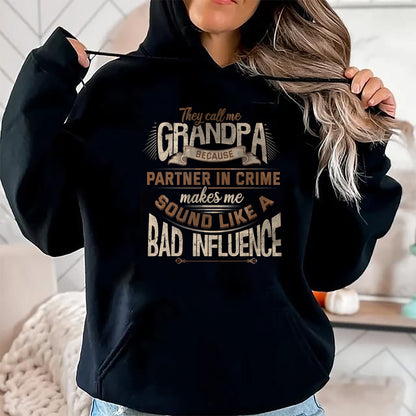 Best Grandpa Shirt, Proud Grandpa Unisex T-Shirt/Hoodie/Sweatshirt HLT00 - Funny Grandpa, Partner in Crime Phrase, Granddad Humor T-Shirt (1)
