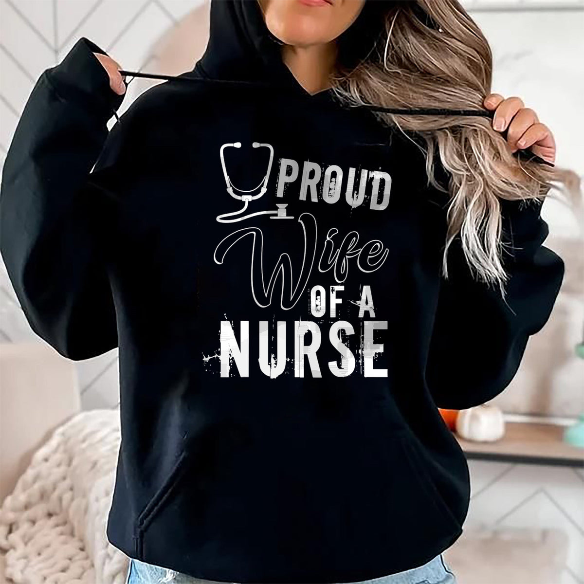 Funny Nurse Shirt, Nurse Unisex T-Shirt/Hoodie/Sweatshirt HLT00 - Proud Wife Of A Nurse T Shirt, Cool Nurse's Wife T Shirt