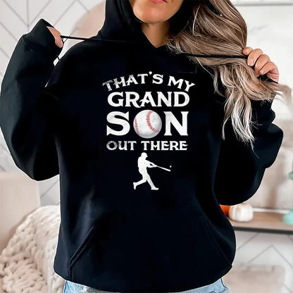Best Grandpa Shirt, Proud Grandpa Unisex T-Shirt/Hoodie/Sweatshirt HLT00 - That's My Grandson Out There Baseball T-shirt Papa Tee Mimi T-Shirt