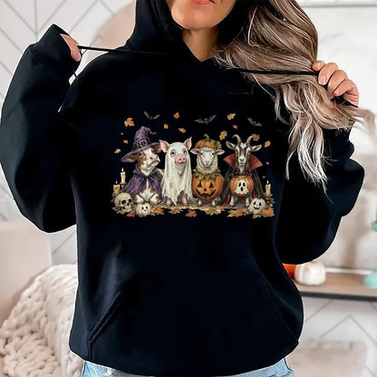 Best Farmer Life Shirt, Funny Farmer UnisexT-Shirt/Hoodie/Sweatshirt HLT00 - Halloween Farm Animals Cow Pig Sheep Goat Fall Farmer Spooky Long Sleeve T-Shirt