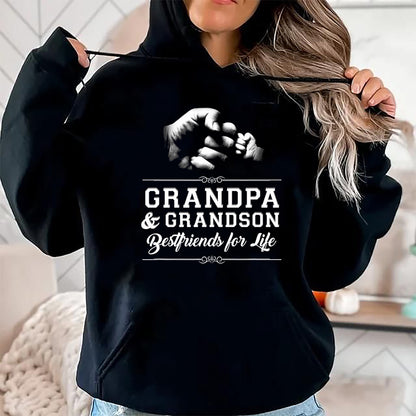 Best Grandpa Shirt, Proud Grandpa Unisex T-Shirt/Hoodie/Sweatshirt HLT00 - Grandfather Grandson Friends Fist Bump Shirt Grandpa Grandad T-Shirt