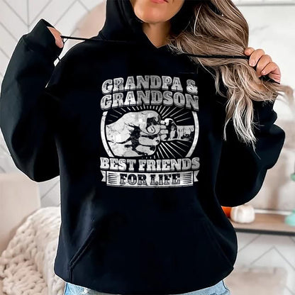 Best Grandpa Shirt, Proud Grandpa Unisex T-Shirt/Hoodie/Sweatshirt HLT00 - Grandpa And Grandson Gift Family Shirt Grandad Fist Bump Tee T-Shirt