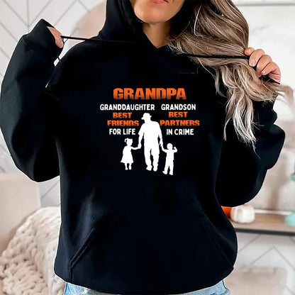 Best Grandpa Shirt, Proud Grandpa Unisex T-Shirt/Hoodie/Sweatshirt HLT00 - Grandpa Granddaughter Best Friends Grandson Best Partners T-Shirt (1)