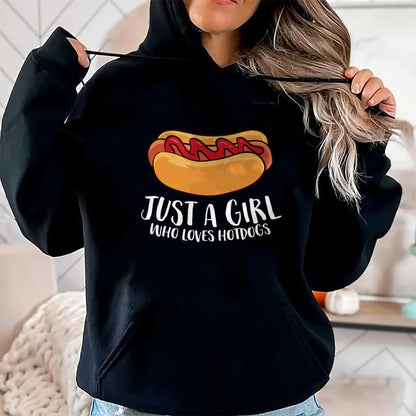Dog Love Shirt, Dog Lover Gift T-Shirt/Hoodie/Sweatshirt HLT00 - Just a Girl Who Loves Hotdogs T-Shirt