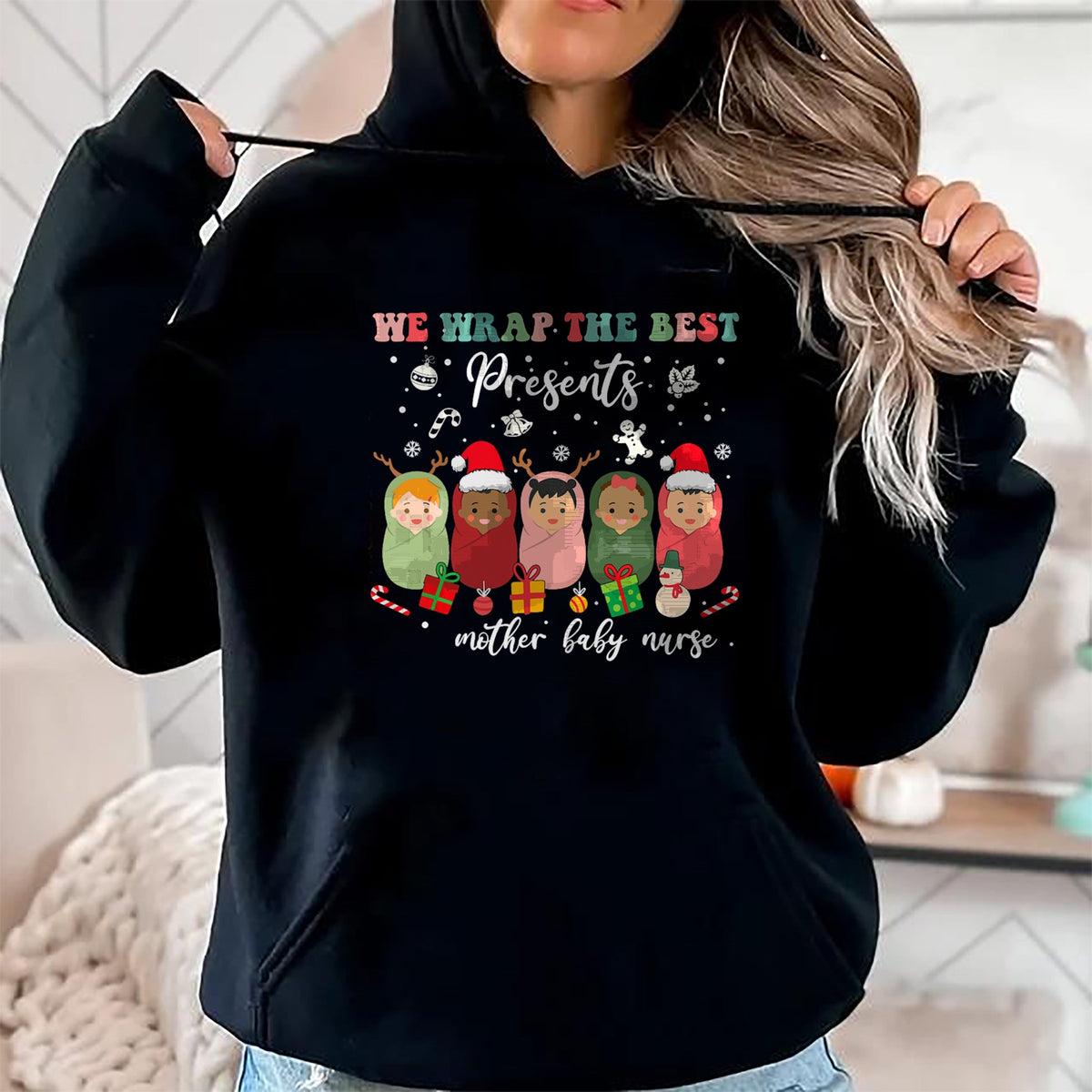 Funny Nurse Shirt, Nurse Unisex T-Shirt/Hoodie/Sweatshirt HLT00 - Mother Baby Nurse Christmas Mom Baby Nursing Groovy T-Shirt (2) (Copy)
