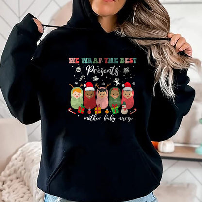 Funny Nurse Shirt, Nurse Unisex T-Shirt/Hoodie/Sweatshirt HLT00 - Mother Baby Nurse Christmas Mom Baby Nursing Groovy T-Shirt (2) (Copy)