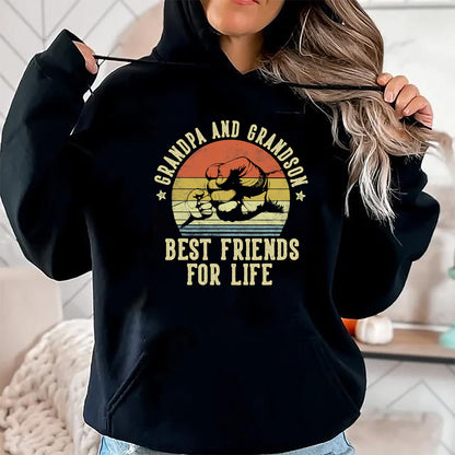 Best Grandpa Shirt, Proud Grandpa Unisex T-Shirt/Hoodie/Sweatshirt HLT00 - Grandpa and Grandson Best Friends for Life Funny Grandpa T-Shirt