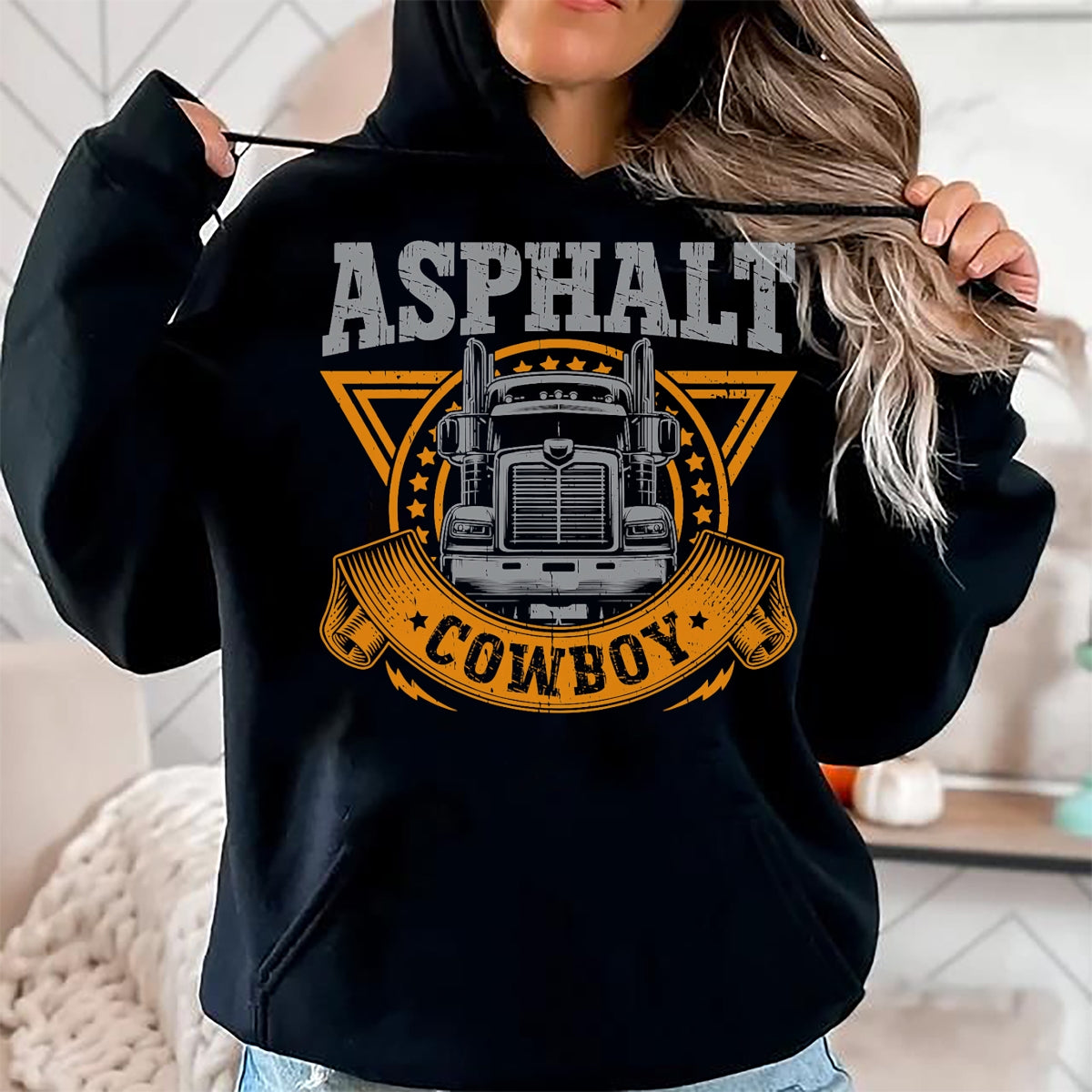Best Truck Driver Life Shirt, Funny Trucker UnisexT-Shirt/Hoodie/Sweatshirt HLT00 - Asphalt Cowboy Cool Truck Driver Design Trucker T-Shirt (1)